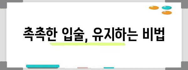 따가운 입술 완벽 대처법 | 원인부터 관리까지