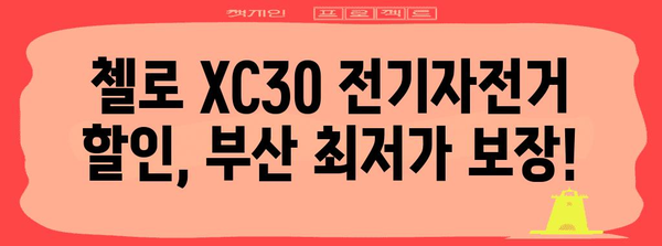 부산 전기자전거 최저가 안내 | 첼로 XC30 세일 알림