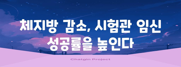 시험관 임신 성공률 향상 | 체지방 감소와 전문가 분석