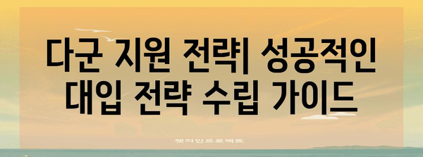 수능 다군 전략| 지원 가능한 대학 & 학과 찾기 | 수능, 다군, 대입, 전략, 지원