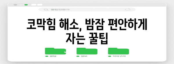 코막 뚫리는 시원함 | 천연 구제법과 수면 향상법