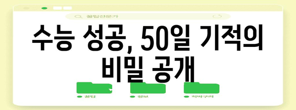 수능 50일 기적| 시간 부족을 이겨내는 마법 같은 공부 전략 | 수능, 시간관리, 효율적인 학습, 마지막 스퍼트
