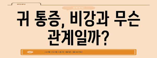 귀 아픔의 원인과 비강 연관 통증 해결하기