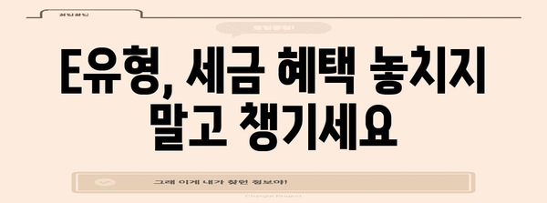 종합소득세 E유형 절세 노하우 대공개