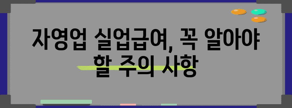 자영업자 실업급여 지원 가이드 | 수급 조건과 신청 방법