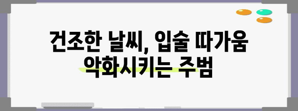입술 따가움 원인 찾기 | 각질과 숨은 연관성