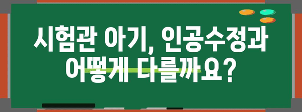 시험관 아기 성공률 높이는 비결 | 인공수정과의 차이점