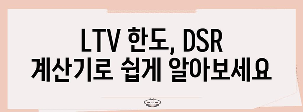 DSR 계산기로 주택담보대출 LTV 확인하기