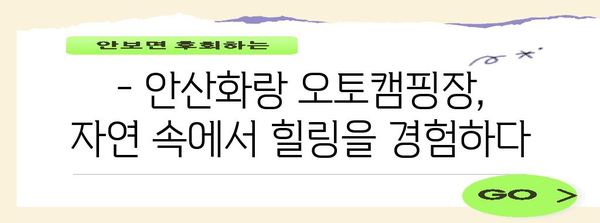 안산화랑 오토캠핑장 | 가격, 시설, 예약 가이드