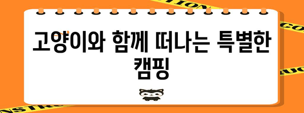 강남 캠핑고양이 | 고양이와 즐기는 야외 힐링 휴식