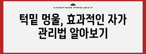 턱밑 멍울 해결법 | 다양한 치료 옵션 탐구