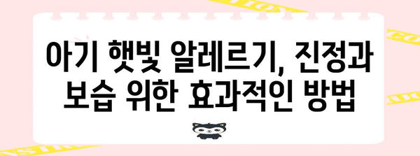 아기 햇빛 알레르기 완벽 가이드 | 진정, 보습, 예방 팁