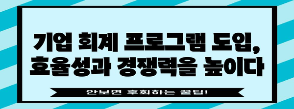 기업 회계 프로그램 도입 | 비대면 바우처 및 정부 지원
