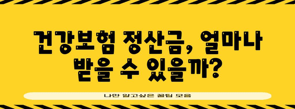 건강보험 정산금 환급 | 손쉽게 돈 되돌려받는 방법