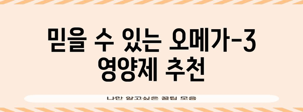 혈행 개선에 도움이 되는 오메가-3 영양제 추천