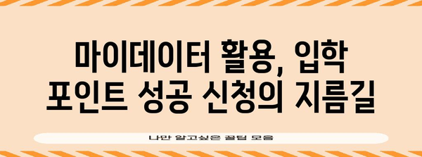 마이데이터 활용으로 입학 포인트 성공 신청하기