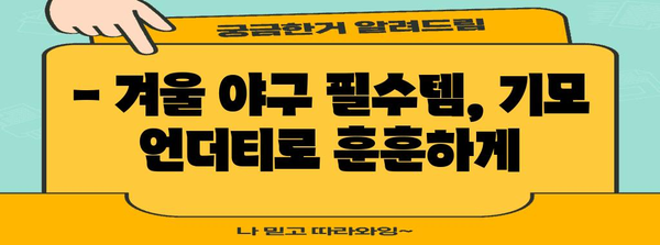 찜찜한 겨울을 따뜻하게 보내는 야구 기모 언더티 추천