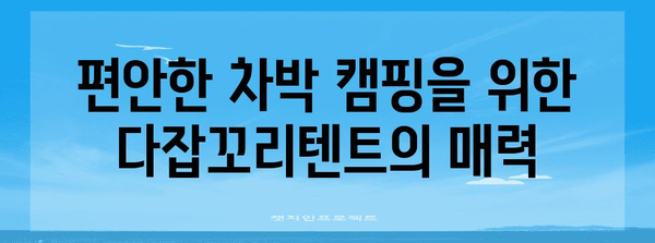 다잡꼬리텐트와 미니멀 캠핑 | 편안한 차박 캠핑을 위한 필수품