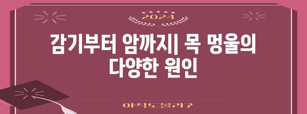 목 멍울과 림프절 부음 | 원인과 증상 파악