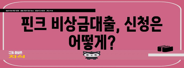 핀크 비상금대출 가이드 | 생활비 대출 조건과 신청 방법