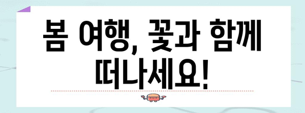 꽃구경을 위한 국내 여행지 베스트 10 | 봄 여행 필수 추천