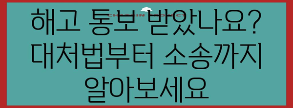 해고 위기 극복하기 | 부당 해고 소송 승소 가이드