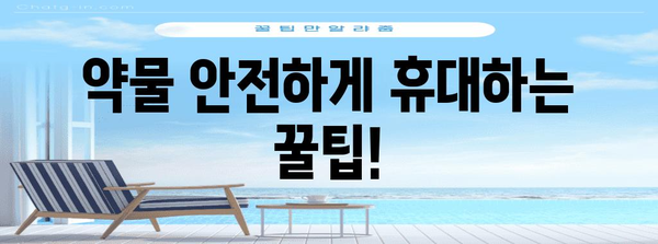 기내 약반입 여부 확인법과 반입해야 할 서류 및 준비물