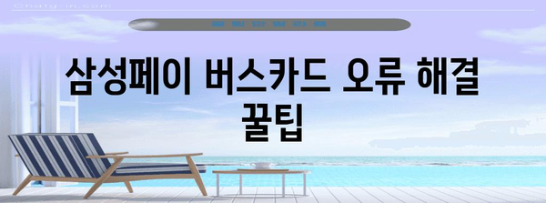 삼성페이 버스카드 완벽 등록 가이드, 팁과 주의 사항