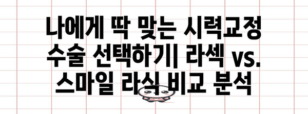 라섹 vs. 스마일 라식 | 선택을 위한 차이점 분석