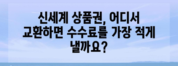 신세계 상품권 수수료 절감 교환 가이드 | 안전한 방법, 교환처 비교