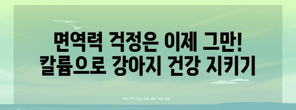 강아지 면역력 꿀팁 | 칼륨이 면역력에 미치는 놀라운 영향