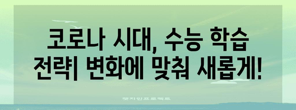 수능 코로나 시대, 나에게 맞는 최적의 학습 전략은? | 수능, 코로나, 학습 전략, 온라인 학습, 효율적인 학습