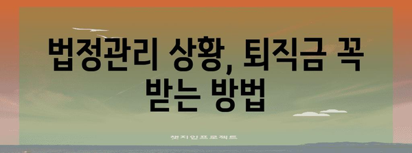 법정관리 상황에서 퇴직금 보호 전략 | 전문가 활용법
