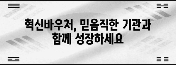 혁신바우처를 활용한 믿음직한 예비 기관