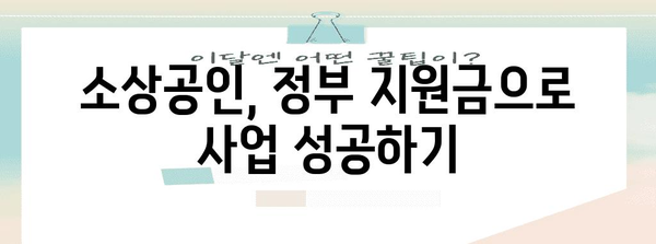 소상공인 정부 지원 가이드 | 자금 활용 성공 비법