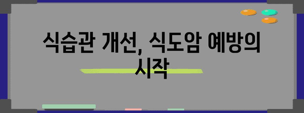 식도암 조기 발견 | 중요성과 생활습관 팁