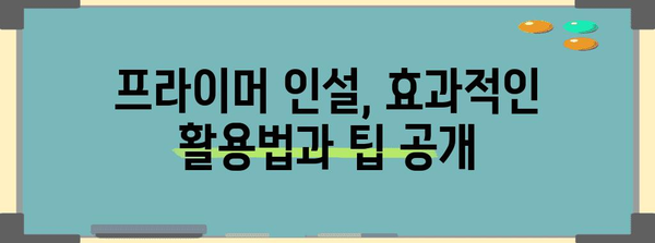 프라이머 인설 | 신청에서 사용까지 완벽 가이드