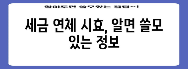 [종합소득세 연체 시 압류와 시효 중단 | 피해야 할 함정]