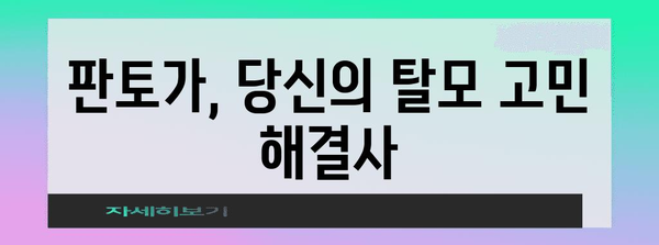 탈모약 판토가 | 탈모원인 분석과 필수 탈모치료 솔루션