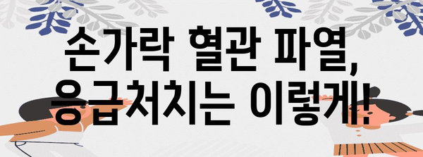 손가락 혈관 파열 대처법 | 예방, 치료, 주의사항