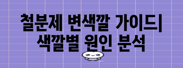 철분제 변색깔 가이드 | 복용 후 검은 변이 나타나는 이유