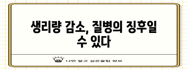 생리량이 적을 때 의심해야 할 징후