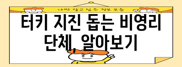 터키지진 기부 안내서 | 지원방법, 비영리 단체 및 기부처