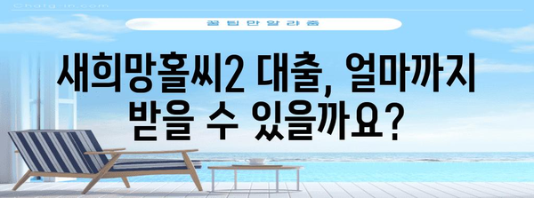 새희망홀씨2 대출 | 한도, 조건, 신청 방법 완벽 분석