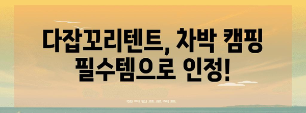 다잡꼬리텐트와 미니멀 캠핑 | 편안한 차박 캠핑을 위한 필수품