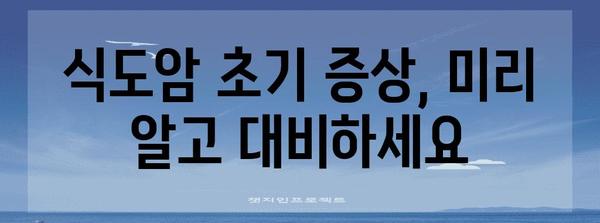 식도암 초기 증상 파악 | 건강한 식도를 위한 가이드