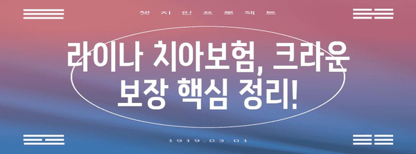 라이나 치아보험의 치밀한 가이드 | 크라운 보장 범위 완벽 이해