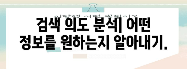 키워드 연구에서 검색 의도 파악하는 가이드