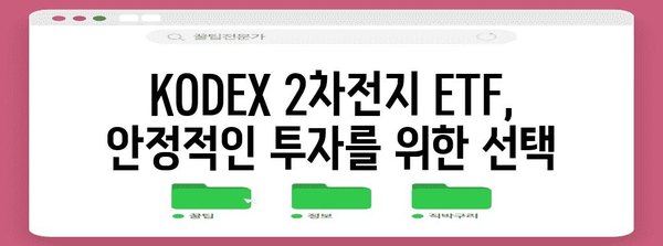 KODEX 2차전지 ETF | 에너지저장 혁명에 투자하기