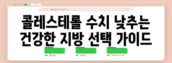 콜레스테롤 관리 식단 | 카놀라유 vs 올리브유, 건강한 선택 안내